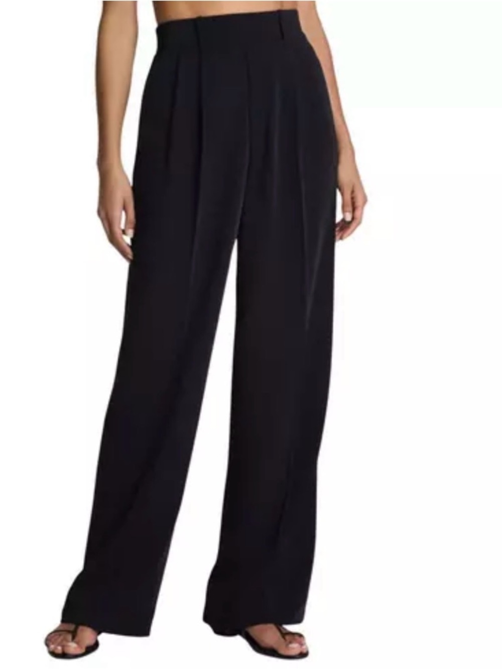 Spanx CarryOn Pleated Wide Leg Pants Black Size M